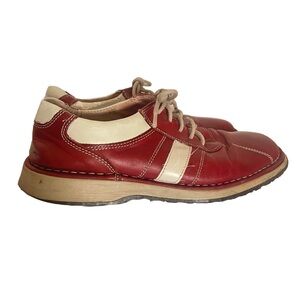 Vintage Hush Puppies Red & White Leather Shoes Size 40 (Fit 41) in Bowling Style